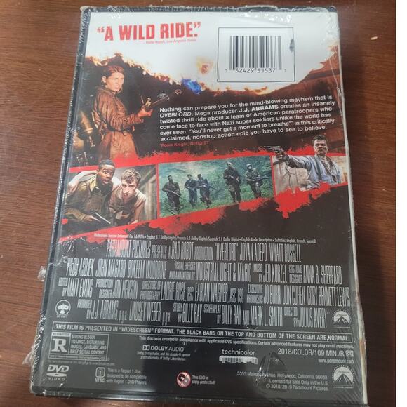 Overlord DVD 2018 JJ Abrams Horror Action Thriller WWll Nazi Lab Soldiers, NPV - Picture 4 of 4